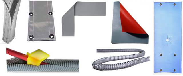 High temperature cable and hose protection for weld cells - resists molten splash & welding spatter splatter slag - ACTIVFLEX Weld Dynamix