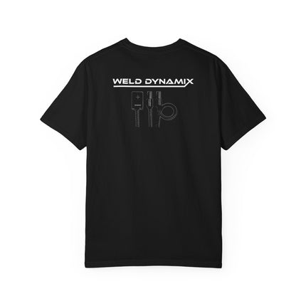 WD Relaxed fit T-Shirt: Medium-heavy weight (6.1  oz/yd² material) - WD Eagle 8-2025 Design Front, Flexlinc Back - Shirt brand: Comfort Colors 1717