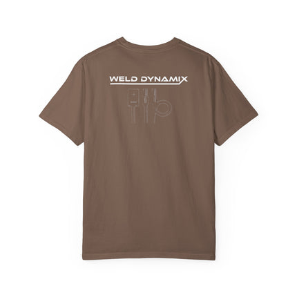WD Relaxed fit T-Shirt: Medium-heavy weight (6.1  oz/yd² material) - WD Eagle 8-2025 Design Front, Flexlinc Back - Shirt brand: Comfort Colors 1717