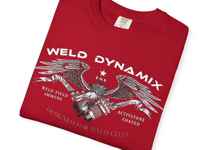 WD Relaxed fit T-Shirt: Medium-heavy weight (6.1  oz/yd² material) - WD Eagle 8-2025 Design Front, Flexlinc Back - Shirt brand: Comfort Colors 1717