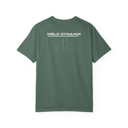 WD Relaxed fit T-Shirt: Medium-heavy weight (6.1  oz/yd² material) - WD Eagle 8-2025 Design Front, Flexlinc Back - Shirt brand: Comfort Colors 1717