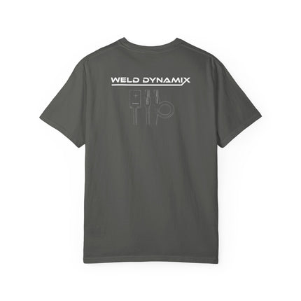 WD Relaxed fit T-Shirt: Medium-heavy weight (6.1  oz/yd² material) - WD Eagle 8-2025 Design Front, Flexlinc Back - Shirt brand: Comfort Colors 1717