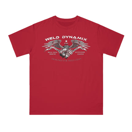 WD Regular fit T-Shirt: Medium weight (5.5  oz/yd² material) - WD Eagle Front, Flexlinc Back - Shirt brand: Econsious EC1000
