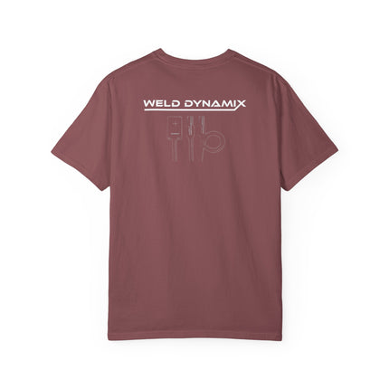 WD Relaxed fit T-Shirt: Medium-heavy weight (6.1  oz/yd² material) - WD Eagle 8-2025 Design Front, Flexlinc Back - Shirt brand: Comfort Colors 1717
