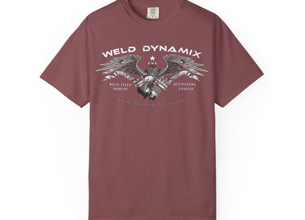 WD Relaxed fit T-Shirt: Medium-heavy weight (6.1  oz/yd² material) - WD Eagle 8-2025 Design Front, Flexlinc Back - Shirt brand: Comfort Colors 1717