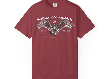 WD Relaxed fit T-Shirt: Medium-heavy weight (6.1  oz/yd² material) - WD Eagle 8-2025 Design Front, Flexlinc Back - Shirt brand: Comfort Colors 1717