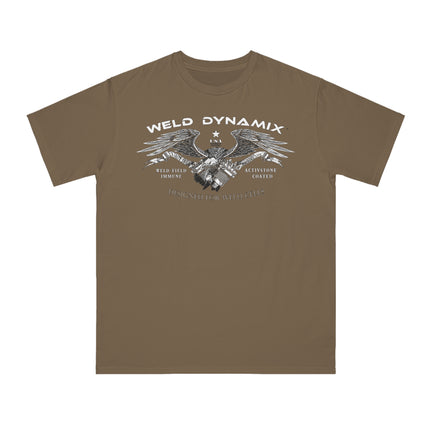 WD Regular fit T-Shirt: Medium weight (5.5  oz/yd² material) - WD Eagle Front, Flexlinc Back - Shirt brand: Econsious EC1000