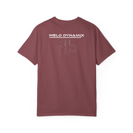 WD Relaxed fit T-Shirt: Medium-heavy weight (6.1  oz/yd² material) - WD Eagle 8-2025 Design Front, Flexlinc Back - Shirt brand: Comfort Colors 1717