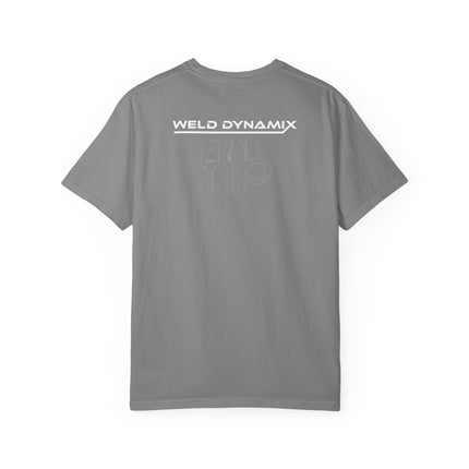 WD Relaxed fit T-Shirt: Medium-heavy weight (6.1  oz/yd² material) - WD Eagle 8-2025 Design Front, Flexlinc Back - Shirt brand: Comfort Colors 1717