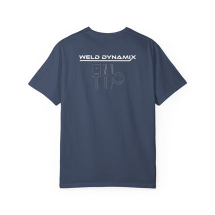 WD Relaxed fit T-Shirt: Medium-heavy weight (6.1  oz/yd² material) - WD Eagle 8-2025 Design Front, Flexlinc Back - Shirt brand: Comfort Colors 1717