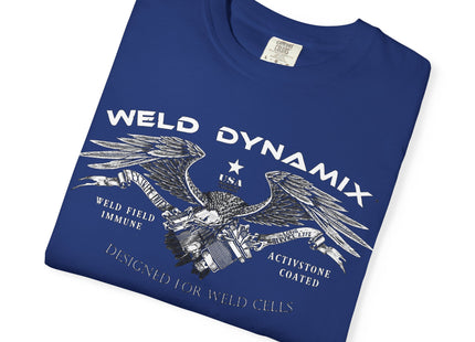 WD Relaxed fit T-Shirt: Medium-heavy weight (6.1  oz/yd² material) - WD Eagle 8-2025 Design Front, Flexlinc Back - Shirt brand: Comfort Colors 1717