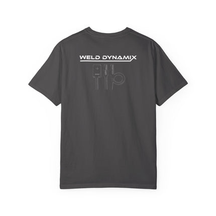WD Relaxed fit T-Shirt: Medium-heavy weight (6.1  oz/yd² material) - WD Eagle 8-2025 Design Front, Flexlinc Back - Shirt brand: Comfort Colors 1717