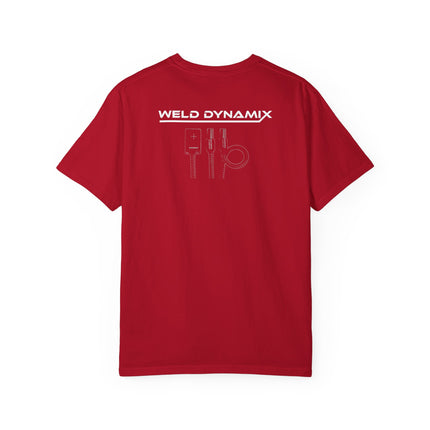 WD Relaxed fit T-Shirt: Medium-heavy weight (6.1  oz/yd² material) - WD Eagle 8-2025 Design Front, Flexlinc Back - Shirt brand: Comfort Colors 1717