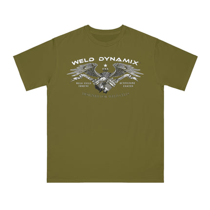 WD Regular fit T-Shirt: Medium weight (5.5  oz/yd² material) - WD Eagle Front, Flexlinc Back - Shirt brand: Econsious EC1000
