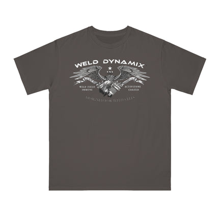 WD Regular fit T-Shirt: Medium weight (5.5  oz/yd² material) - WD Eagle Front, Flexlinc Back - Shirt brand: Econsious EC1000