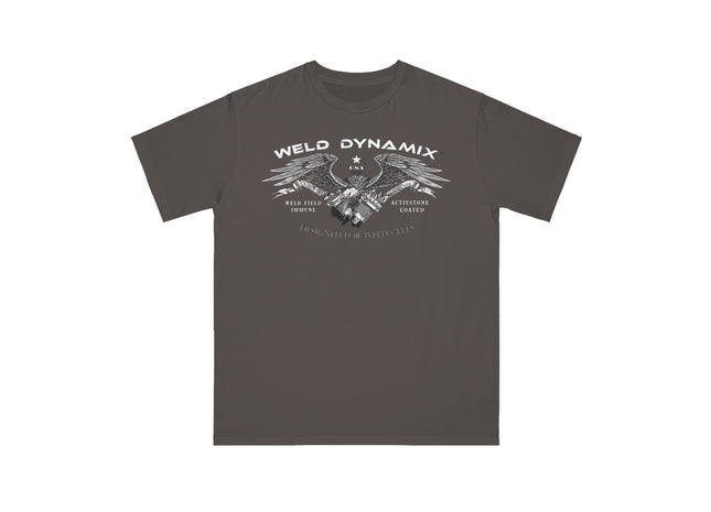 WD Regular fit T-Shirt: Medium weight (5.5  oz/yd² material) - WD Eagle Front, Flexlinc Back - Shirt brand: Econsious EC1000