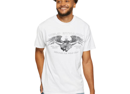 WD Relaxed fit T-Shirt: Medium-heavy weight (6.1  oz/yd² material) - WD Eagle 8-2025 Design Front, Flexlinc Back - Shirt brand: Comfort Colors 1717