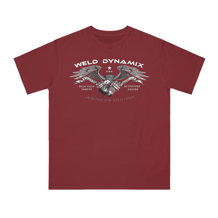 WD Regular fit T-Shirt: Medium weight (5.5  oz/yd² material) - WD Eagle Front, Flexlinc Back - Shirt brand: Econsious EC1000