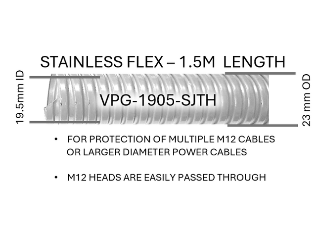 #VPG-1905-SJTH  19.5mm ID  Stainless Flex - 1.5m length