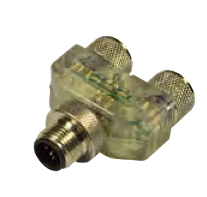 #WCC-1212AB-GYAH - DUAL LED A-B CHANNEL UNIVERSAL 5 WIRE M12 TEE - WELDING OPTIMIZED