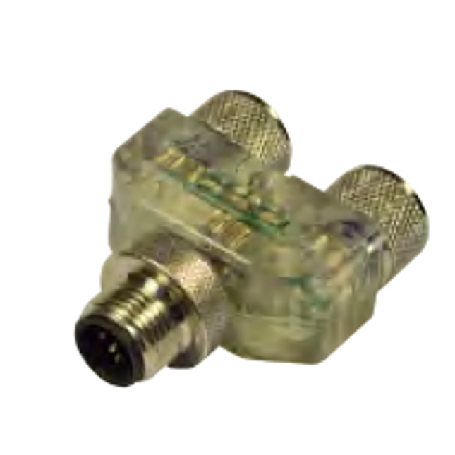 #WCC-1212AB-GYAH - DUAL LED A-B CHANNEL UNIVERSAL 5 WIRE M12 TEE - WELDING OPTIMIZED