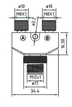 #WCC-1212AB-GYAH - DUAL LED A-B CHANNEL UNIVERSAL 5 WIRE M12 TEE - WELDING OPTIMIZED