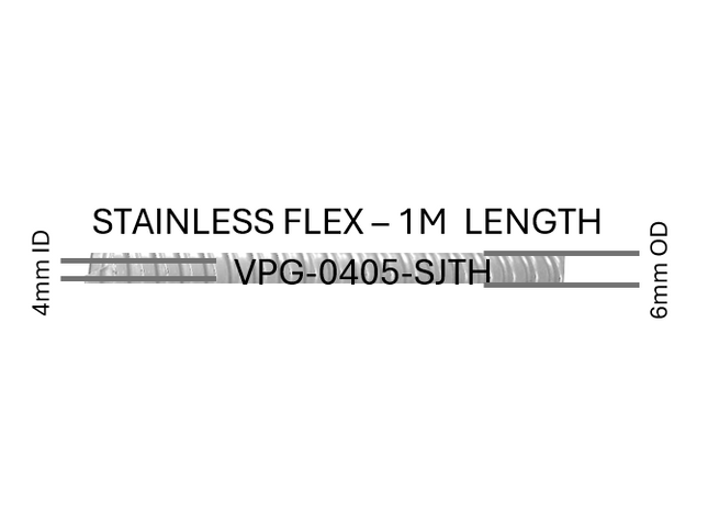 #VPG-0405-SJTH  4mm ID  Stainless Flex - 1m length