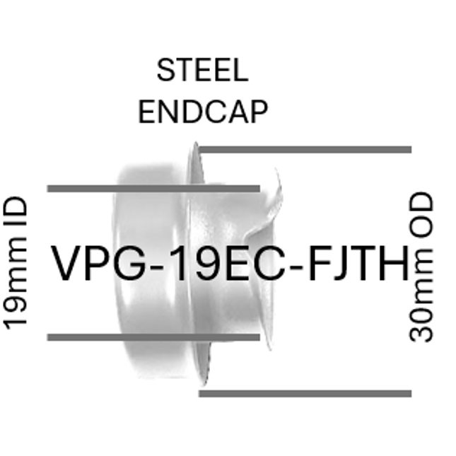 #VPG-19EC-SJTH  19mm ID Endcap   - for VPG-1905-SJTH Stainless Flex