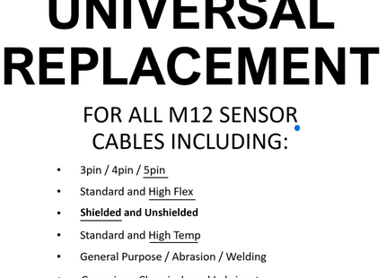 #WCC-2000-T5MF9-A ALPHAGRADE Universal Weld Immune Cable 20m Length - 5 Pin M Straight/F 90 - Shielded