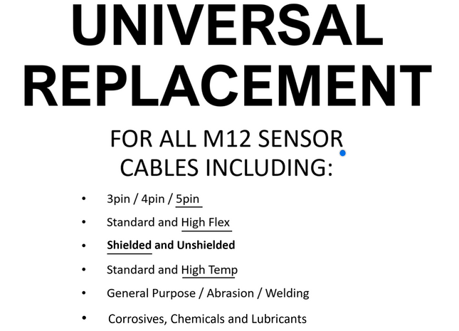 #WCC-0060-T5MF-A ALPHAGRADE Universal Weld Immune Cable 0.6m Length - 5 Pin M Straight/F Straight - Shielded