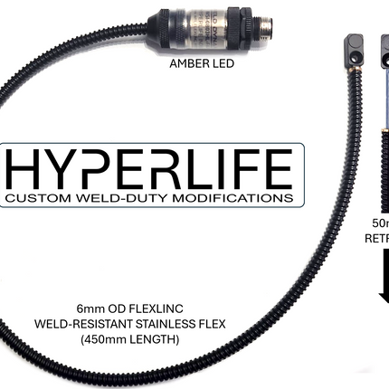 #WSI-1602HL-FAAZ (UPGRADE TO #WSI-1602ST-MAAZ)  - HYPERLIFE MINI FLAT PACK (w/FLEXLINC) Lighted Metal M12 PNP N.O.