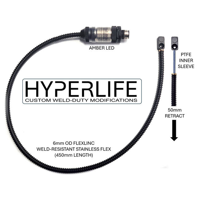 #WSI-1602HL-FAAZ (UPGRADE TO #WSI-1602ST-MAAZ)  - HYPERLIFE MINI FLAT PACK (w/FLEXLINC) Lighted Metal M12 PNP N.O.