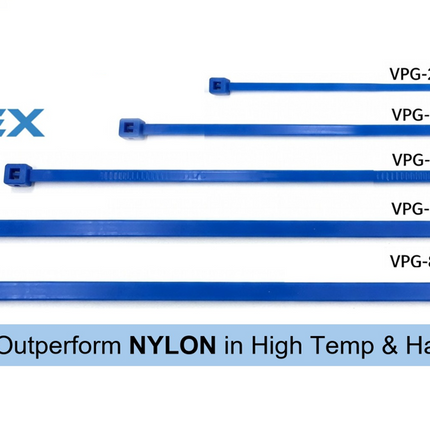 #VPG-88435-EH94 Hi-Temp ETFE Zip Ties - 8.8mm x 465mm (50/Pkg)