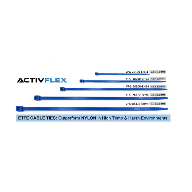 #VPG-88435-EH94 Hi-Temp ETFE Zip Ties - 8.8mm x 465mm (50/Pkg)