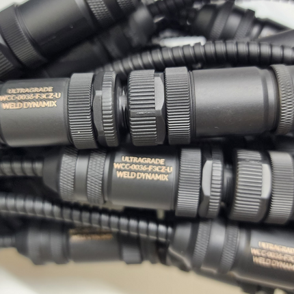 #WCC-0036-F4MF-U M12 4-Pin ULTRAGRADE Armored Stainless FLEXLINC Cable - Male Straight to Female Straight - 36" Length