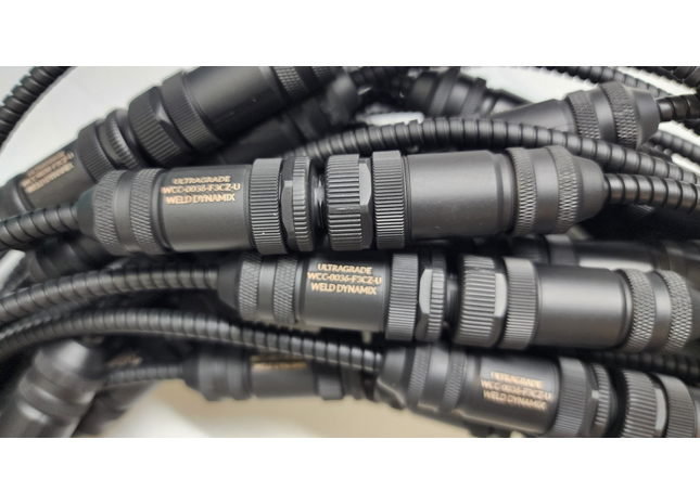 #WCC-0018-F4MF-U M12 4-Pin ULTRAGRADE Armored Stainless FLEXLINC Cable - Male Straight to Female Straight - 18" Length