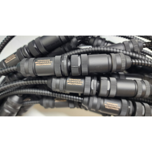 #WCC-0018-F4MF-U M12 4-Pin ULTRAGRADE Armored Stainless FLEXLINC Cable - Male Straight to Female Straight - 18" Length