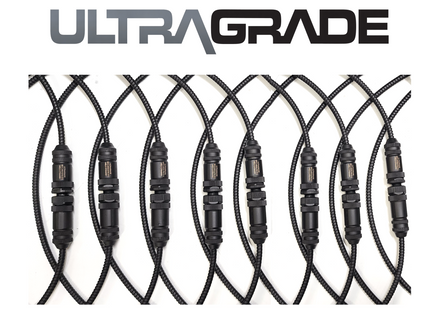 #WCC-0054-F4MF9-U M12 4-Pin ULTRAGRADE Armored Stainless FLEXLINC Cable - Male Straight to Female 90 - 54" Length
