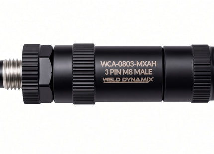 #WCA-0803-MXAH  M8 3-Pin Male Straight Field Attachable Connector - WELD RESISTANT