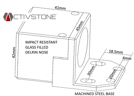 #WMT-3040-FNXH Bolt-in Replacement for 40mm CUBE Styles - 30mm Bore - Steel Backmount with GF Nylon Nose (ACTIVSTONE)
